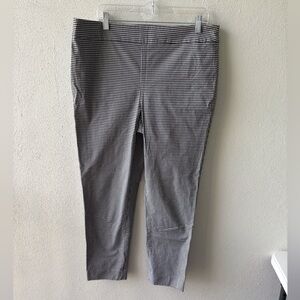 Talbots Chatham Houndstooth Ankle Pant Size 14 Side Zip Classic Office